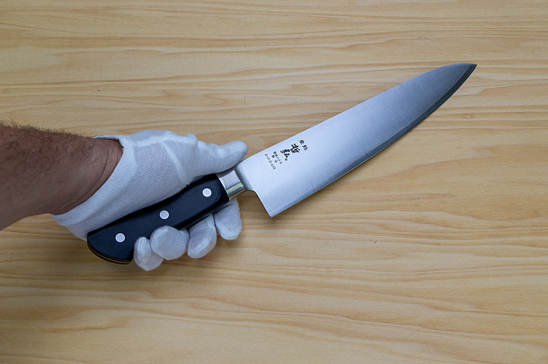 Tetsuhiro Super Gold 2 Gyuto knife 240mm (9.5") Black paper micarta Tetsuhiro Super Gold 2 Gyuto knife 240mm (9.5") Black paper micarta