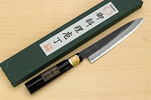 Sakai Genkichi Kurouchi Warikomi White steel 2 Petty knife 160mm (6.3") Magnolia Wood with Akebono-Nuri Urushi Lacque Sakai Genkichi Kurouchi Warikomi White steel 2 Petty knife 160mm (6.3") Magnolia Wood with Akebono-Nuri Urushi Lacque