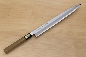 Sakai Genkichi Blue steel 2 Yanagiba Sashimi Knife 300 (11.8) Magnolia Wood handle with buffalo horn