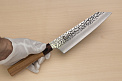 Sakai Takayuki 33-layer VG10 Damascus Kengata Gyuto knife 190mm (7.5 ") Keyaki (Japanese Elm) handle - Knife-Life - Best Japanese Knife Store