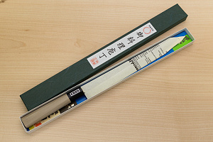 Sakai Genkichi White steel 2 Yanagiba Sashimi Knife 270 (10.6) Magnolia Wood handle with buffalo horn