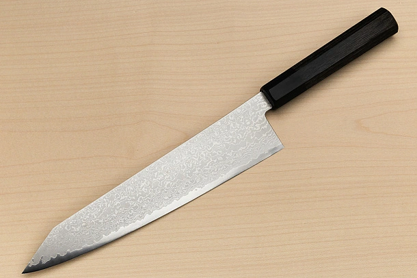 Kagekiyo VG10 Damascus Kiritsuke knife 240mm (9.5") Wood micarta Kagekiyo VG10 Damascus Kiritsuke knife 240mm (9.5") Wood micarta