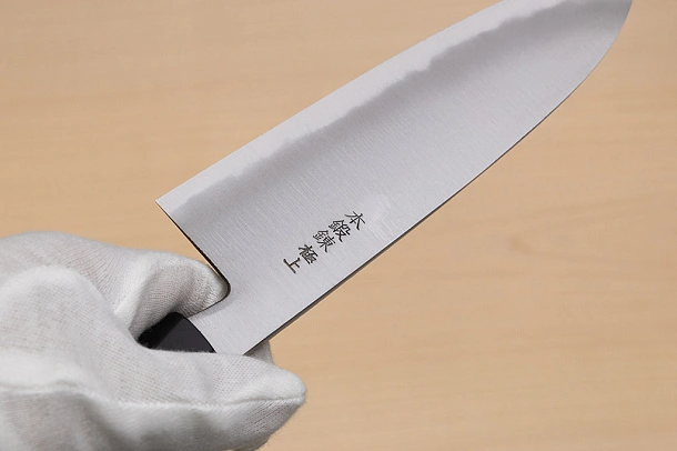 Sakai Genkichi Warikomi White steel 2 Santoku knife 180mm (7.1) Magnolia Wood with Akebono-Nuri Urushi Lacque