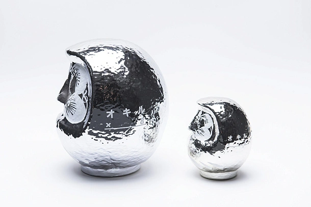 Designer's Premium Silver Daruma Medium 20cm