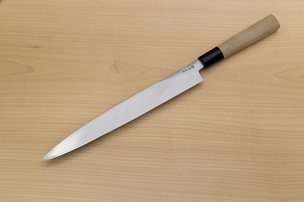Sakai Genkichi White steel 2 Yanagiba Sashimi Knife 270 (10.6) Magnolia Wood handle with buffalo horn