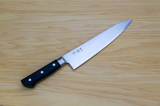 Tetsuhiro Blue Super Gyuto knife 240mm (9.5") Black paper micarta Tetsuhiro Blue Super Gyuto knife 240mm (9.5") Black paper micarta