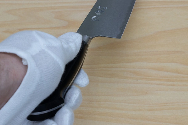 Tetsuhiro Blue Super Gyuto knife 210mm (8.3") Black paper micarta