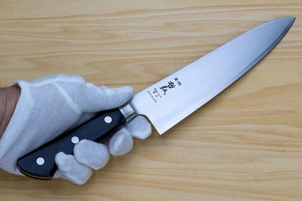 Tetsuhiro Super Gold 2 Gyuto knife 210mm (8.3") Black paper micarta